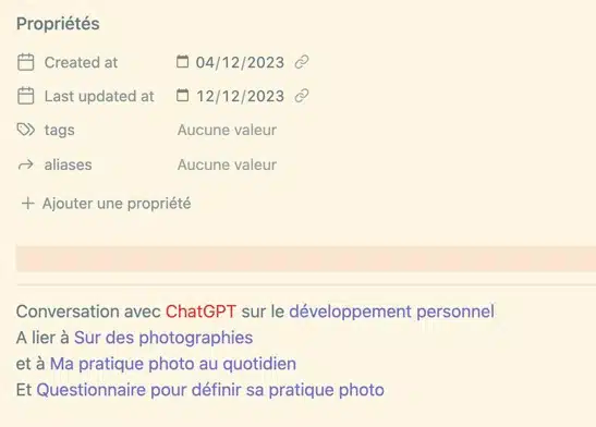 liens bidirectionnels entre notes dans Obsidian